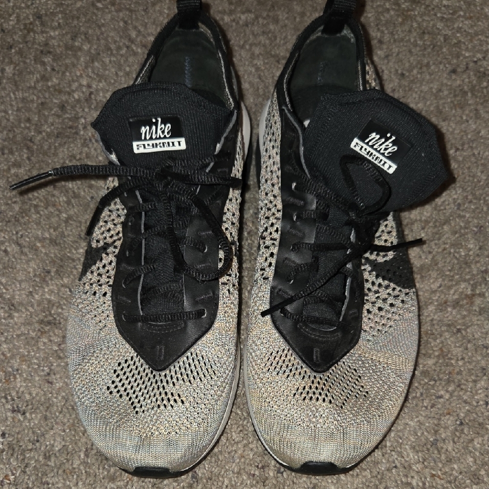 Nike Flyknit Black and Tan Running Shoes